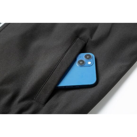 Men's Black Stylish Lightweight Windbreaker Spring Fall Casual Bomber Jacket - Picture 4 of 6